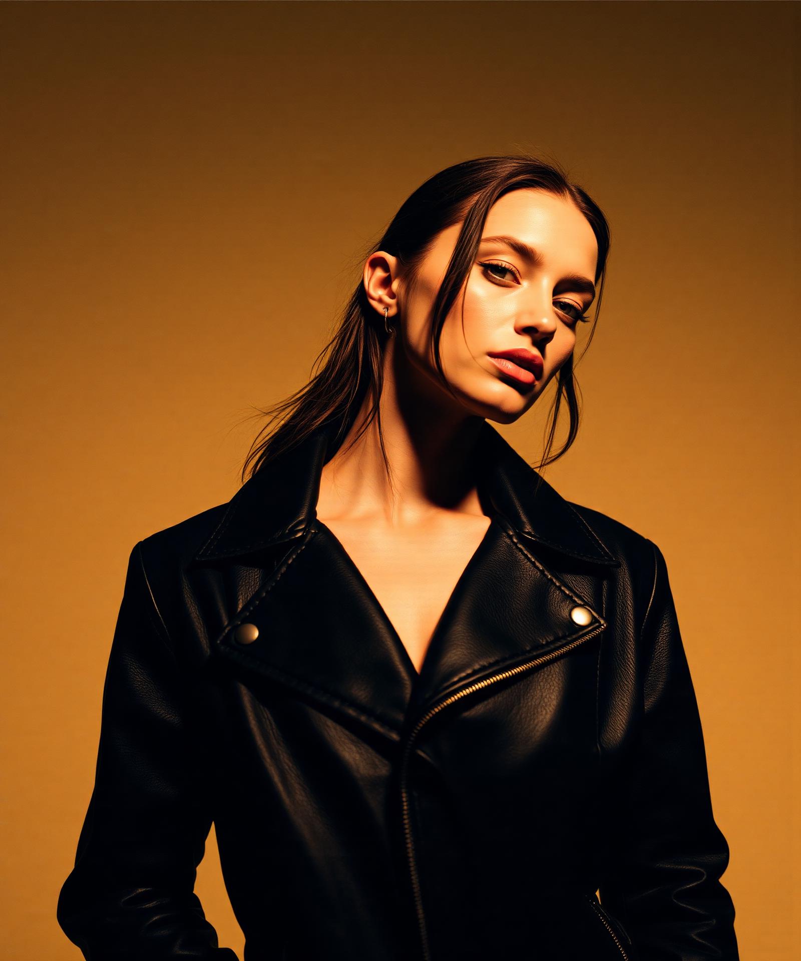 Editorial portrait in leather